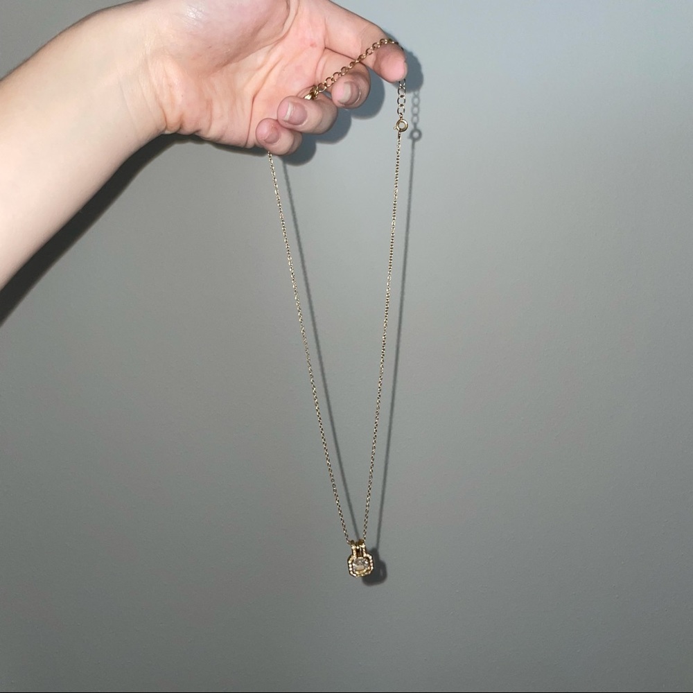 gold and faux diamond necklace